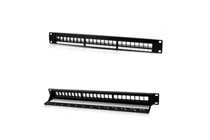 Factory Wholesale 1U 19 Inch 24 Ports Unloaded Patch Panel UTP Patch Panel Blank Patch Panel