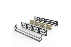 Cat5E/6 Integrated Network Patch Panels 110-Style Patch Panel 48-Port 2RU Cable Management Bar Included