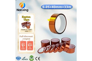 40mm Wifth 33m Length Polyimide Tape High Temperature Gold Finger Silicone Adhesive Insulation Film Heat Resistant Kapton Tape