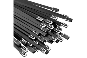 DEYI High Quality Industrial 304 Stainless Steel Self-Locking Cable Ties Epoxy Coating Black Customizable Length Width China