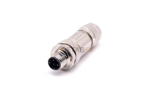 Metal Shielded Molded Cable Connectors, Male Female, M12 Connector Plug with Cable 4 Pin