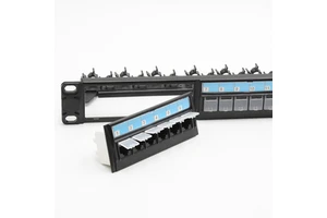 19 Inch 1U Keystone Jack Patch Panel Manufacturers Removable 24 Port Patch Panel with Dust-proof Shutter