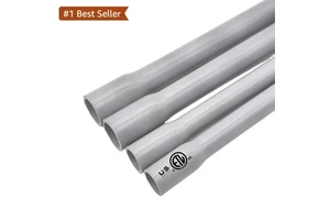 Schedule 40 1/2"-4" Straight PVC Pipe Heavy Duty Sunlight Resistance Non-Metallic Electrical Wiring Conduit Plastic Tube