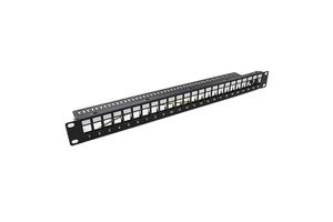 High Quality 19" 1U 24 Port Shielded Cat6/Cat6A RJ45 Steel Patch Panel with 1 Year Warranty for Networking