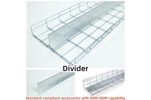 Wire Mesh Cable Tray Divider for Power Cables and Data Cables Separation