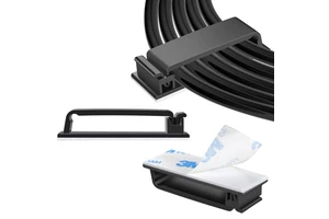 XZH-40 Nylon Backed Nylon Cable Clips - 100-Pack Adhesive Mounts For Secure Electrical Cable Management