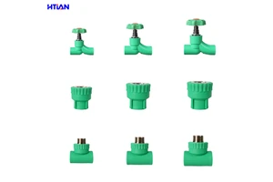 Various Green PPR Plumbing Fittings and Pipes