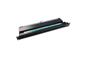 19 Inch 1U 25 Port 50 Port Voice Patch Panel RJ11 RJ45 Cat3 Telephone Patch Panel with Cable Management and Earth Wire