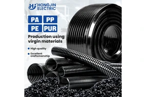 Black PA66 Nylon Flame Resistant for 94-V0 IP68 Wire Cable Sheath Thickened Conduits Fittings Plastic Corrugated Tube Threading