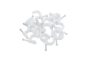 6mm White Cable Clips UV Resistant 50 Pack Circle Adhesive Plastic Cable Clips