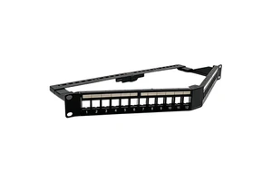 19-inch 1U Folding Patch Panel Shielded/Unshielded 24-Corner Patch Panel