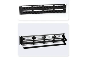 48 Port Keystone Patch Panel 2U Rack Mount RJ45 Cat6 Modular Panel