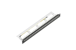 ZHEFAN 19-inch 1U Telecommunications Patch Panel with 24 CAT6 FTP Shielded Keystone Jacks 24 Ports