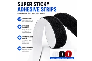 Super Sticky Acrylic Adhesive Hook and Loop Fastener Tape Mounting Strips for PVC, Vinyl, ABS