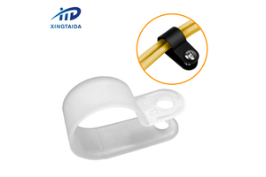 3/4 Inch Plastic R Type Cable Clamp Nylon Wires Cable Clips Cable Ties Durable Wiring Accessories Joint Plastic Wiring Clip