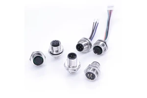 M12 Copper PCB Circular Connector 4-12 Pin E Coded Male Female IP67 Waterproof Shielded Solder Type Field Wireable Industrial