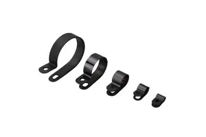 OUORO UC-1.5 Cable Clips 7.9mm 5/16 Inch Nylon Plastic Wire Clamp Holder with Black & White Screw R Type for Cable Management