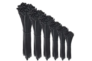 4.8x200mm Premium Nylon 6 Self-Locking Cable Ties Industrial Heavy Duty Black Zip Ties for Wire Management & Packaging (100 Pcs)