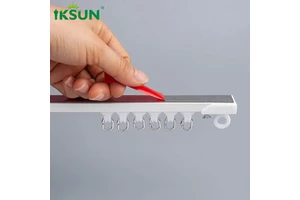 IKSUN 20 Feet Sticky Ceiling Wall Mounting No Drill Aluminium Curtain Rail Track With Adhesive Tape