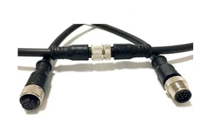 Connecting Cord, 2 Cable Plug 5pin Connectors M12x1, PUR Cable, Shielded M12 Connector