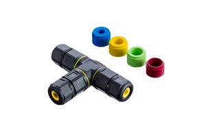 IP68 Waterproof PVC Outdoor Screw-in T Shape Cable Joiner to Cable Wire Solution PGT2 Circular Connectors 6-10A 300V 1.0-2.0mm