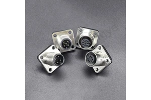 M12 a Code Panel Mount Connector Square Flange Type Solder Socket Male Female 4Pin/5Pin/8Pin/17Pin for Industrial Automation