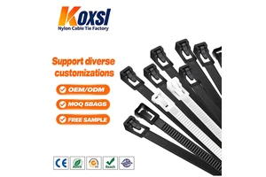 Releasable Reusable Carry Straps Automatic Adjustable Zip Tie Strap Reusable Wire Wraps Nylon Cable Ties7.5*400mm