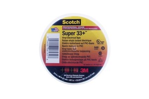 Vinyl Electrical Insulation Tape 3M Super 33+ Pvc 0.18mm Black Rubber Adhesive Insulating for Electrical Application