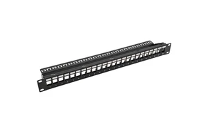 High-Quality Steel 19" 1U Rack-Mount STP Patch Panel - 24 Port RJ45 CAT5E/CAT6/CAT6A Blank Panel