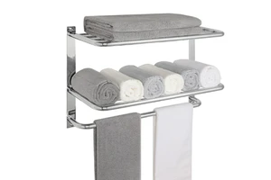 Bathroom Towel Rack, 23-inch Tower Bracket with Tower Pole, Stainless Steel Bathroom Towel Rack Wall-mounted Towel Rack