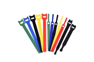 Custom Logo Cable Ties for Velcro Fastener Double Side Nylon Back Releaseable Type 100mm 300mm Different Colors Hook Loop Tapes