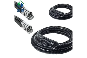 Metal Flexible Galvanized Corrugated Pipes PVC Jacketed Metallic Grey Conduits for Electrical Use