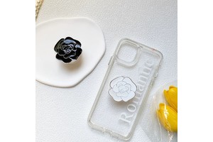 Rose Flower Support with High-end Electroplated Metal Desktop Adhesive-mounted Stable Back Support Finger Ring Buckle