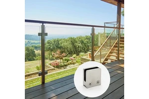 DETECH Modern Outdoor Stainless Steel Glass Clamp Small D-Type 8mm/10mm/12mm 90 Degree Corner Clip