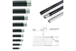 Electrical 3/4'' 1" Liquid Tight Wire Cable Tubing Flexilbe Metal Conduit Galvanized Steel Flex Pipe PVC Coated IP68 Waterproof