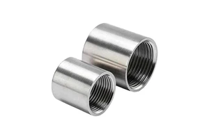 304 316L Stainless Steel CNC Machined Grinding Surface Pipe Fittings Double Internal Thread Water Pipe Connector Straight 1/2"