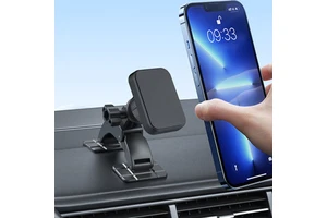 360° Rotating Magnetic Phone Holder with Sticker, ABS Mount for Car Dashboards and Irregular Surfaces