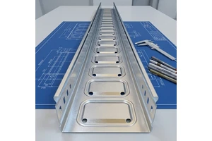 Fire Resistant Galvanized Steel Cable Trunking Solid Bottom Tray For Commercial Building Wiring Support