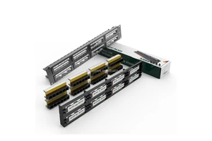 Cat5E Integrated Network Patch Panels 110-Style Patch Panel 48-Port 2RU Cable Management Bar Included