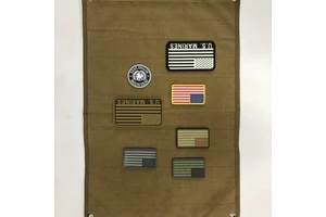 Tan Large Velcro Tactical Display Panel Hook & Loop Morale Patch Panels Blanket with 6 Eyelets