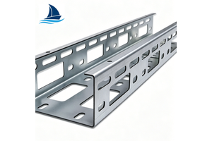 Industrial Construction Cable Management Tray Galvanized Steel Perforated Floor Cable Tray for Heavy Duty Cables Cable Laying