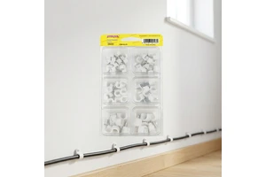 High Quality Polished White Plastic Steel Cable Holder Clips Wall Clamp Multi-Purpose Home Tool Set