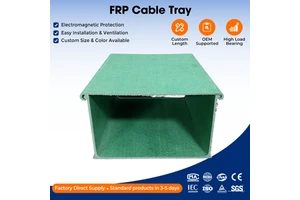 Large Span Fiberglass Frp Cable Tray Anodized Surface 216kg Load Capacity Pipe Box Chemical Plant Bridge Groove Construction
