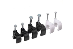 TianBai 100pcs Self-Locking Round Flat Hook C Shape Plastic PE 6mm 8mm 10mm 20mm Cable Clips