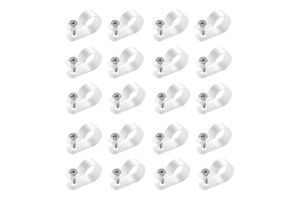 R-Type Cable Clips 0.51mm Wire Clamp 100 Pack Nylon Screw Mounting Fastener Electrical Grip Clip Wire for Cord Management