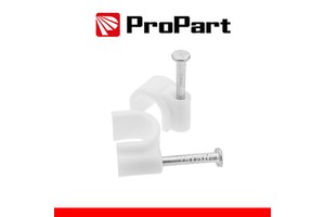 "Cable Clip with Round Screw 7mm White 100 Count"