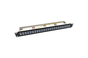 Hot Sale 1U 19 Inch 24 Ports STP/FTP Patch Panel with Back Dismountable bar LC/UPC Siglemode Fiber Patch Panel