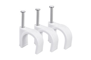 Plastic Multi Size 12mm Cable Clips White Black Color