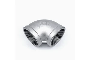 304/316 Stainless Steel Female Elbow Pipe Fitting Smooth Low Pressure Corrosion-Resistant Hexagon Head 1 Year Warranty Home