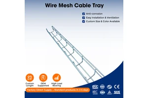 High Quality Customized Steel Cable Tray Rustproof Hot-Dip Galvanized Wire Mesh Cable Laying CE Certified 60 Pcs Cable Capacity